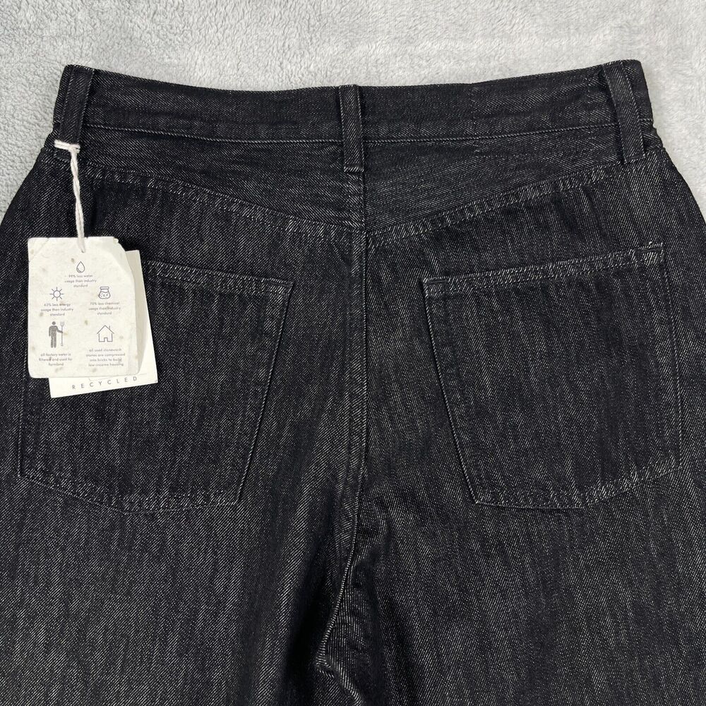 Etica Tyler Jeans Womens 29 Clear Black High Rise Straight Leg Raw Hem NEW - Picture 4 of 16